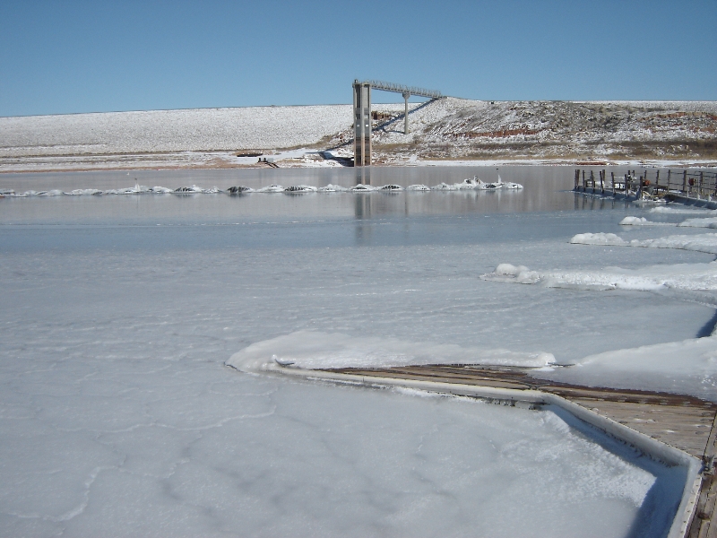 Lake Meredith frozen over in February of 2011