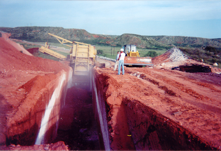 Contractor John D. Stephens, Inc. cutting trench